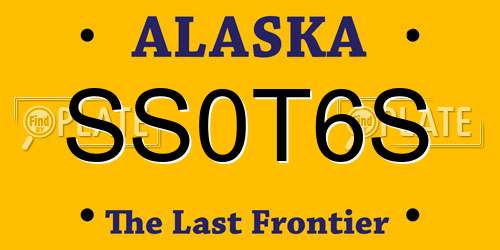 SS0T6S Alaska License Plate