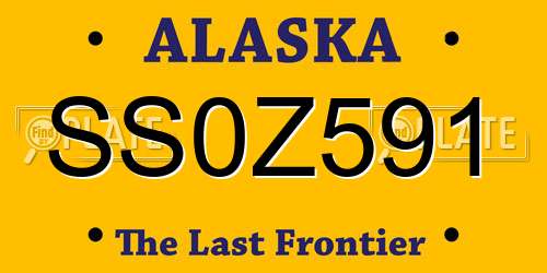 SS0Z591 Alaska License Plate