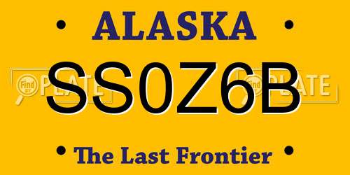 SS0Z6B Alaska License Plate