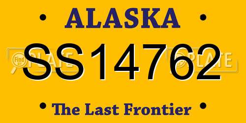 SS14762 Alaska License Plate