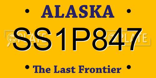 SS1P847 Alaska License Plate