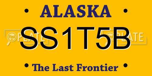 SS1T5B Alaska License Plate