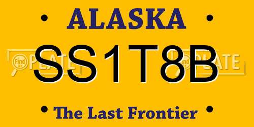 SS1T8B Alaska License Plate