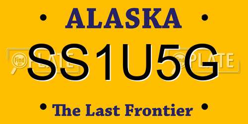 SS1U5G Alaska License Plate