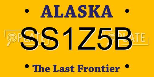 SS1Z5B Alaska License Plate