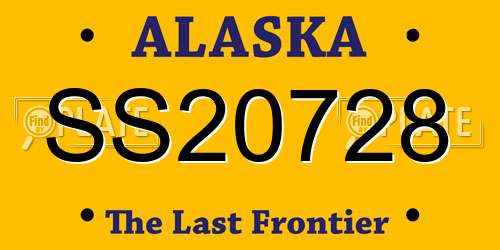 SS20728 Alaska License Plate