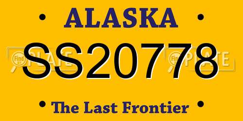 SS20778 Alaska License Plate