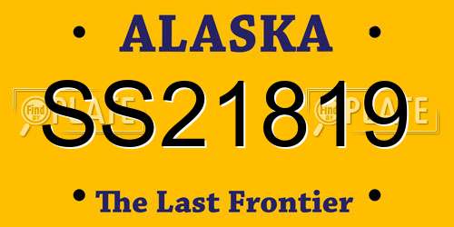 SS21819 Alaska License Plate