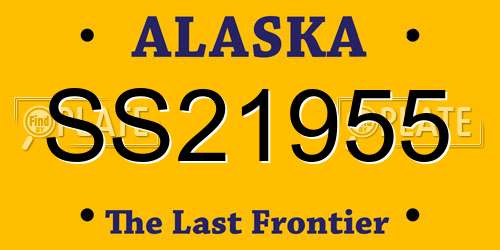 SS21955 Alaska License Plate