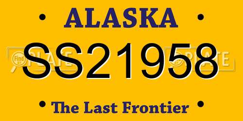 SS21958 Alaska License Plate