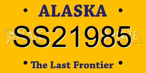 SS21985 Alaska License Plate