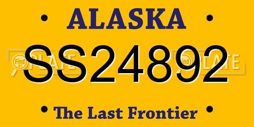 SS24892 Alaska License Plate