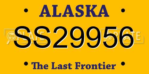 SS29956 Alaska License Plate