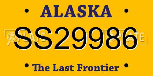 SS29986 Alaska License Plate