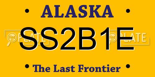SS2B1E Alaska License Plate