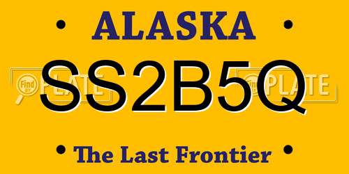 SS2B5Q Alaska License Plate
