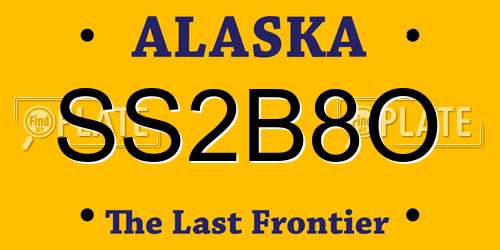SS2B8O Alaska License Plate