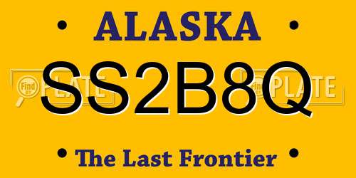 SS2B8Q Alaska License Plate