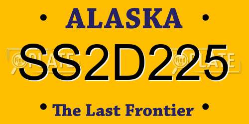 SS2D225 Alaska License Plate