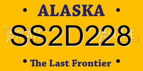 SS2D228 Alaska License Plate
