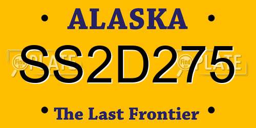 SS2D275 Alaska License Plate