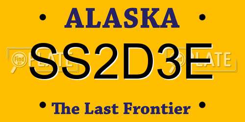 SS2D3E Alaska License Plate