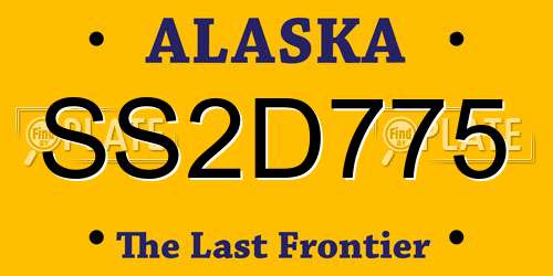 SS2D775 Alaska License Plate