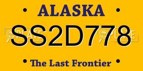 SS2D778 Alaska License Plate