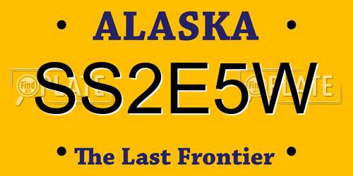 SS2E5W Alaska License Plate