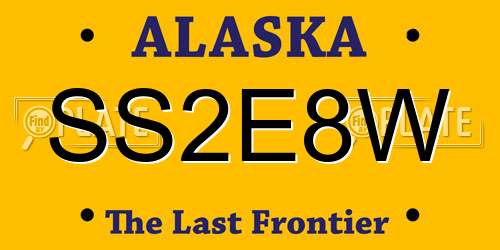 SS2E8W Alaska License Plate