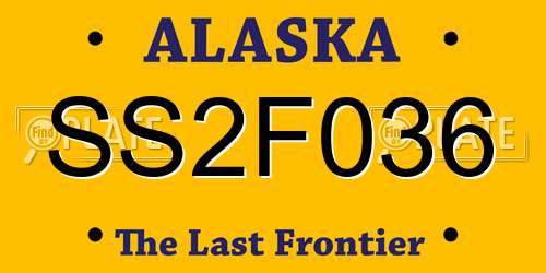 SS2F036 Alaska License Plate