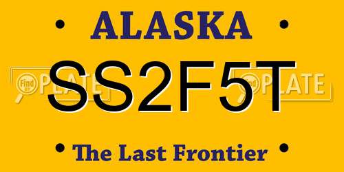 SS2F5T Alaska License Plate