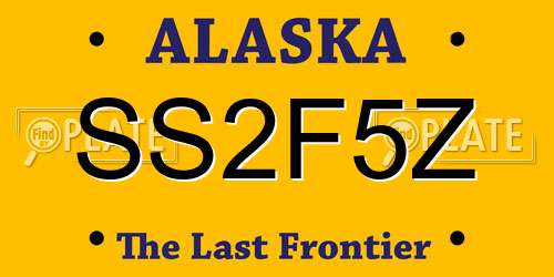 SS2F5Z Alaska License Plate