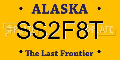 SS2F8T Alaska License Plate
