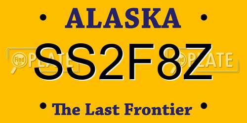 SS2F8Z Alaska License Plate