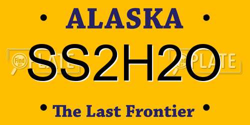 SS2H2O Alaska License Plate