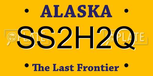 SS2H2Q Alaska License Plate