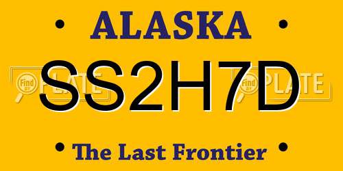 SS2H7D Alaska License Plate