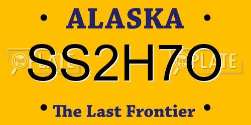 SS2H7O Alaska License Plate