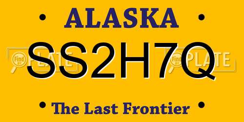 SS2H7Q Alaska License Plate