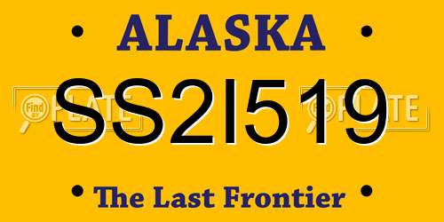 SS2I519 Alaska License Plate