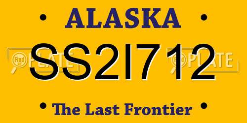 SS2I712 Alaska License Plate