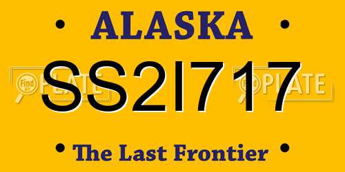 SS2I717 Alaska License Plate
