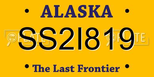 SS2I819 Alaska License Plate