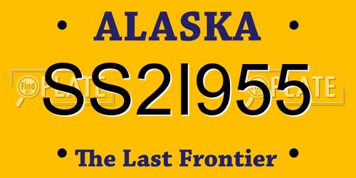 SS2I955 Alaska License Plate