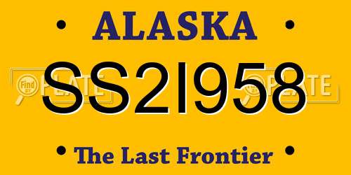 SS2I958 Alaska License Plate