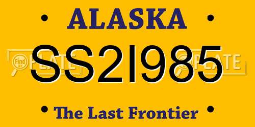 SS2I985 Alaska License Plate