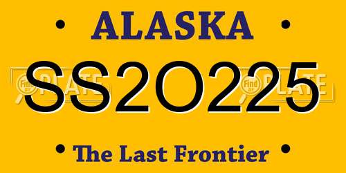 SS2O225 Alaska License Plate