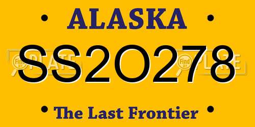 SS2O278 Alaska License Plate