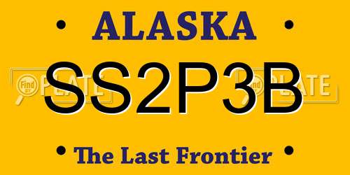 SS2P3B Alaska License Plate